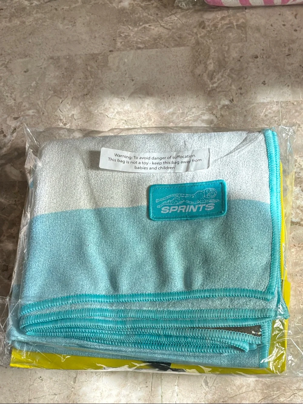 SPRINTS Blue & White Stripe Car Seat Cover Towel